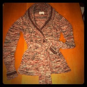 Vintage 70’s Space Dye Yarn Belted Sweater Jacket